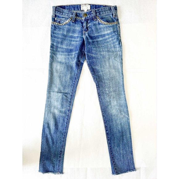 *Current Elliot* THE SKINNY BRASS STUD WASH JEANS* Sz 23 - Picture 2 of 9